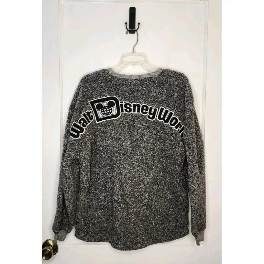 Walt Disney World Grey Sherpa Spirit Jersey Pullover Sweatshirt Size Small